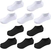 [BOOPH] 10 Pairs Kids Socks Boys Girls Athletic No Show Socks Full Cushioned Low Cut Uniform Running Socks