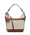$268 Radley London Peregrine Road Canvas Zip Top Crossbody Handbag, Darkbrown