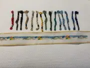 Hand Painted Needlepoint Canvas BELT: BEACH Sand Dunes & Umbrellas ( NEW )