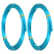 18 Gauge 5mm Wide Flat Wire, 10Ft 2 Roll Bendable Flat Bezel Wire, Lake Blue