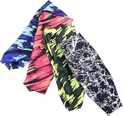[YARNOW] 4Pcs Breathable Sweat Bands for Women Multi Function Sports Headbands Lightweight Elastic Hair Bands for Running Yoga and Fitness Activities Stylish Colors