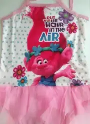 Girl Kid Child Pink Trolls Swim Swimmer Tutu Lace Bather Swimwear Dress togs