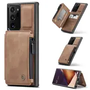 CaseMe Shockproof Samsung Galaxy Note20 Ultra 4G 5G Leather Case Cover [Brown]