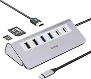 USB C Hub, 9-in-1 USB Hub 3.0 with 4K HDMI, 2 USB-A 3.0, PD 100W, 2 USB-A 2.0, USB-C 3.0, SD/TF, Aluminium Docking Station for iPhone16 MacBook Air/Pro iPad Dell/HP Laptop/Mac OS/Windows/Chromecast