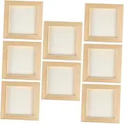 8pcs Wooden Blank Clay Frame Diy Photo Frames for Boys and Girls Simple Design