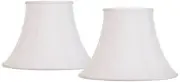 Set of 2 Bell Lamp Shades White Large 9x18x13 Spider Harp and Finial Fitting
