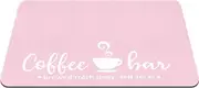 Queekay Pink Coffee Bar Mat Kitchen Accessories for Countertop Absorbent Dish Drying Rubber Backed Coffee Maker Pot Mat, 24 x 16 Inches