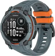 VeveXiao Breathable Sport Band Compatible With Garmin Instinct 3 solar 50mm Strap, 26mm Quick Release Sport Silicone Bracelet Watch Strap instinct 3 Amoled 50mm Replacement Bands (Blue Orange),