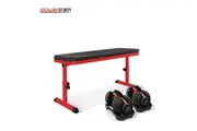 Powertrain 48KG Adjustable Dumbbell Set - Red with Height-Variable Bench