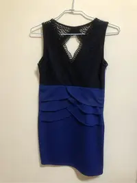 在飛比找Yahoo!奇摩拍賣優惠-寶藍色小洋裝 小禮服 質感佳 *緊身蕾絲 *二手新品