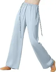 [Angcoco] Women's Elastic Drawstring Straight Legs Loose Fitting Pants