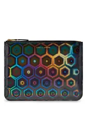 [COMME des GARCONS WALLET] 黑色彩虹全息大袋