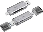 USB 3.0 USB C Memory Card Reader OTG Card Adapter for SD, Micro SD, SDHC, SDXC, MMC Card Compatible with MacBook, Galaxy S20, iPad Pro 2020, Surface Pro, Computer, Laptop