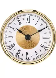 Hicarer 3-1/8 Inch (80 mm) Clock Insert with Roman Numeral, Quartz Gold