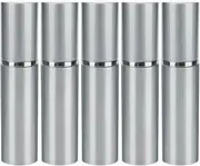 5PCS 10ml Refillable Perfume Bottle Portable Aluminum Atomizer Perfume Spray Bottle Cosmetic Container for Travel Silver One Size