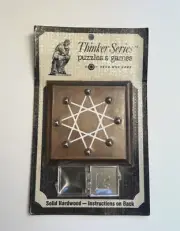 Vintage Skormor Skor-mor California Thinker Series Wood Puzzle Brain Teaser NOS!