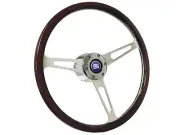 1965-67 Ford Mustang 6-Bolt Espresso Wood Shelby Steering Wheel Kit, Shelby Logo (for: Ford)