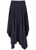 High Caprice Draped Stretch-jersey Midi Skirt - Blue - 40 (UK8 / S) 40 (UK8 / S)