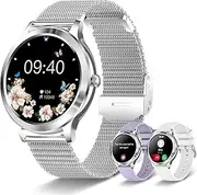Iaret Smart Watch for Women (Call Receive Dial), Smart Watches for Android iOS Phones 1.32" Smartwatch with AI Voice Control Heart Rate Sleep Monitor Pedometer Waterproof Activity Tracker Silver