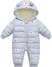 [Generic] Boy Snow Bibs Jumpsuit Outwear Baby Boys Girls Romper Wear Coat Snowsuit Infant Down Hooded Jacket Snow Padded Warm Boys Coat&Jacket Small Bib