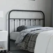 Metal Headboard, Black, 107 cm, King Single Bed Frame, Sturdy, Stylish Design, Back Support