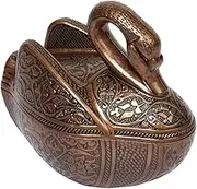 Alisveristime Coated Handmade Brass Sugar Chocolate Candy Bowl Serving Dish with Lid Sugar Holder for Coffee Bar (Kugu Big Bowl) (Copper)