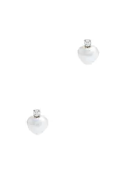 Simone Rocha Faux Pearl Heart Earrings - One Size One Size