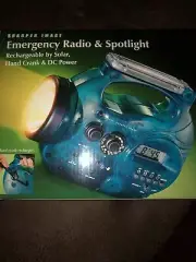 Emergency Radio and Spotlight, Sharper Image, Recharge Solar,Hand Crank, DC