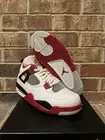 New 10 Nike Air Jordan 4 Retro Fire Red Mars Blackmon White Black 308497-110 Men