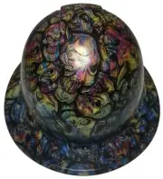 Hydro Dipped Hard Hat Ridgeline Full Brim Cusotm Oil Slick Insanity Skulls