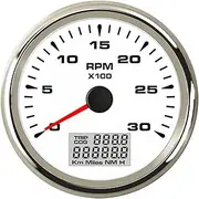 PCECKMZTFZ 3000-8000 RPM Tachometer Universal Gauges LCD Rev Counters with Trip Hour Meter Speed Ratio for Auto Truck Marine Boat Hourmeter Speedometer(A)
