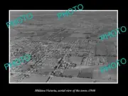 OLD POSTCARD SIZE PHOTO MILDURA VICTORIA AERIAL VIEW OF THE TOWN c1940 1