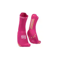 在飛比找蝦皮購物優惠-瑞士 COMPRESSPORT V4 跑步襪標準筒 螢光粉
