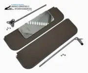 NEW 1954-1955 Chevrolet Truck Brown Sun Visors & Bracket Set w/ Vanity Mirror (for: Chevrolet)