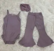 purple summer cami flare pants set 9-12m
