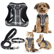 Small Dog Harness Collar and Leash Set, Step in No Chock No XX-Small Black