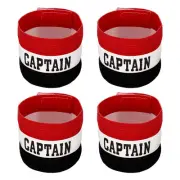 4Pcs Elastic Captain's Armband Soccer Team Training Arm Band Black White Red