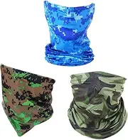 [Kisangel] Uv Shielding Dust Blocking Headscarf Pcs Sports Neck Gaiter Cool Camouflage Pattern Breathable Face Cover for Outdoor Adventures