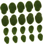 jojofuny Vivid Mossy Stone Shape 20pcs Fake Moss Artificial for Fish Tank Decoration Micro Landscape Supplies