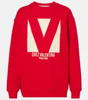 [Valentino] Valentino Printed cotton jersey sweatshirt AU 12 red