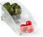 6 Inch Clear BPA-Free Rollout Fridge Drawer Organizer with Adjustable Dividers