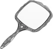 Vintage Handheld Makeup Mirror with Finish Portable Compact Travel Mirror for Women Retro Style Frame for Go Touch Ups Lightweight Design