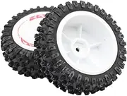 [Perfeclan] 2 Pieces RC Tire, RC Car Front Tires,Replacement Front Wheel Tyre for Wltoys 124008 124010, 1:12 Scale RC Car
