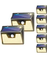 Solar Lights Outdoor 7 Pack, 140LED/3 Modes Motion Sensor Outdoor Lights Solar P