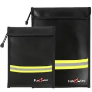 Fireproof Waterproof Money Document Bag - 2 Pack Safe Upgraded Zipper Bags, F...