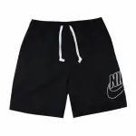 【NIKE 耐吉】短褲 ALUMNI WOVEN SHORTS 男款 NSW 運動休閒 膝上 口袋 大LOGO 黑 白(DB3811-010)