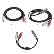 Stereoed 1/4" 6.35mm Female to 2RCA Female Y Splitters Cable Extension AUX Cord