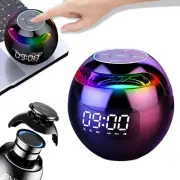 Wireless Bluetooth Speaker with Bedside Lamp,Digital Dual Alarm Clock,Portable S
