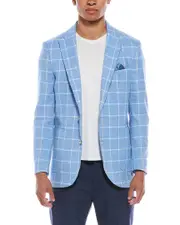 TailorByrd Linen-Blend Windowpane Sportcoat