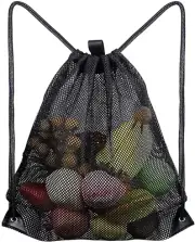 Mesh Bag Drawstring Storage Backpack Mesh Beach Bag Mesh Gym Bag Heavy-Duty Spor